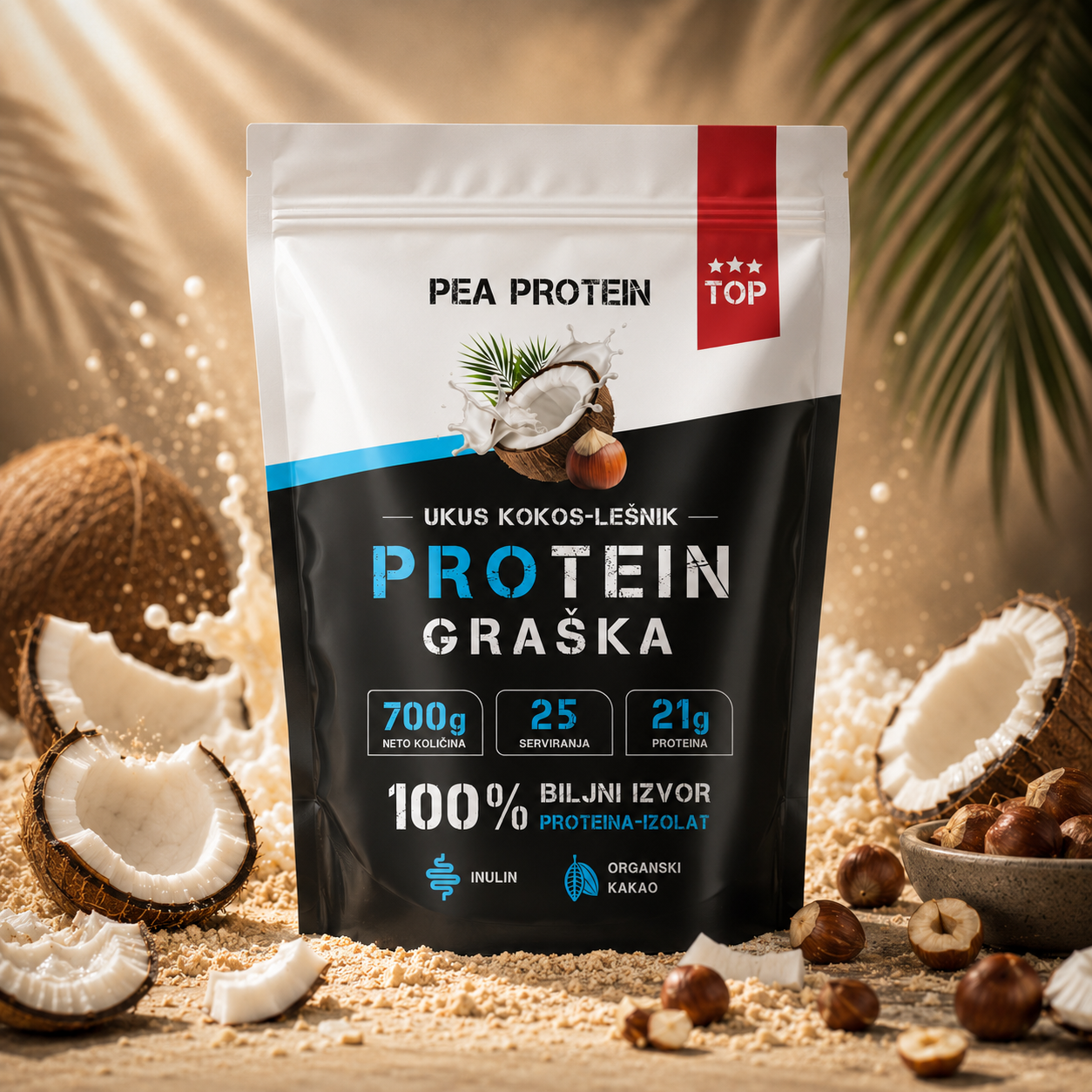 Top-protein-Kokos-lesnik-700-1 Top protein graška ukus kokos-lešnik 700g